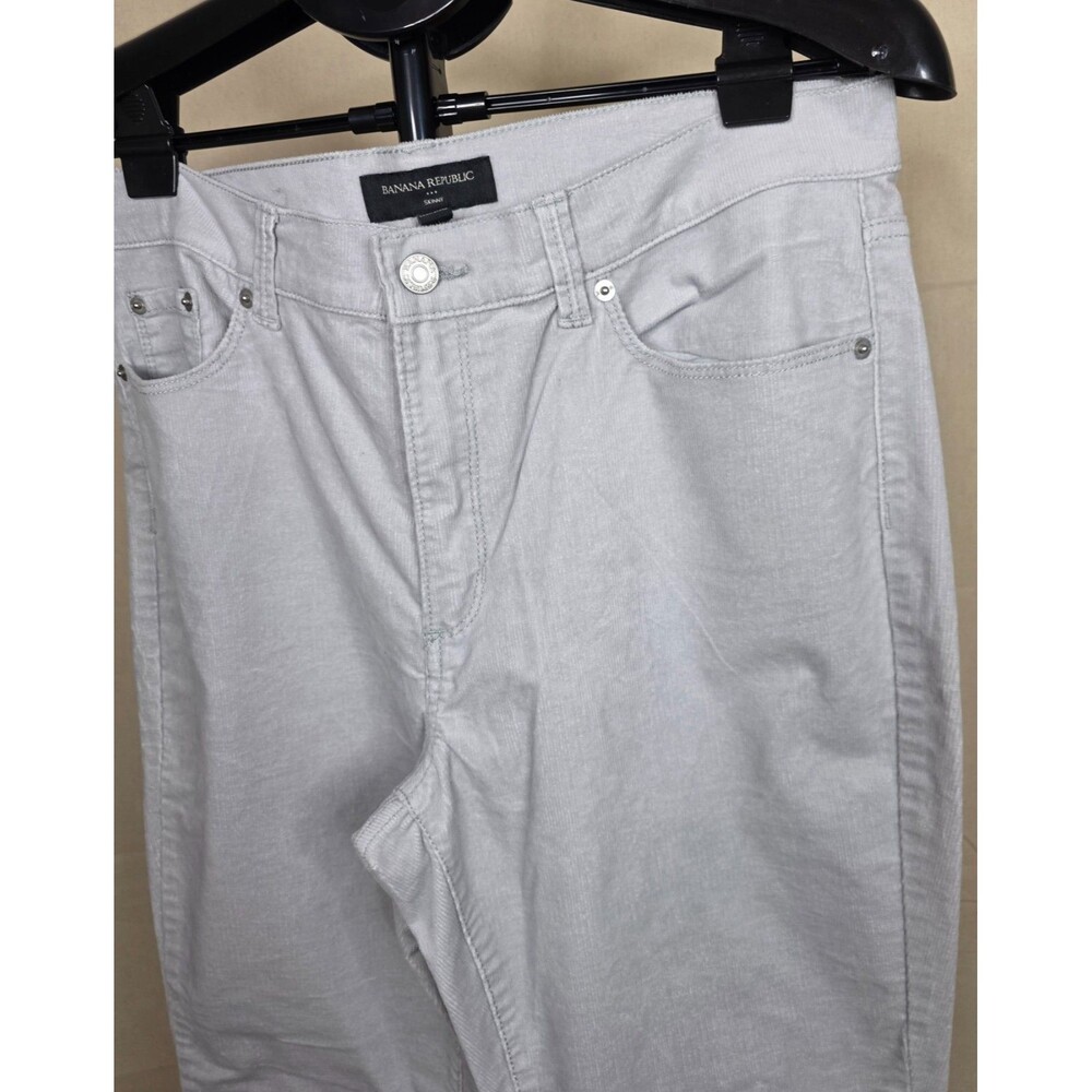 NWT Banana Republic Gray Corduroy Skinny Pants Womens 12 Mid Rise Stretch - Picture 4 of 12